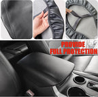 Center Console Cover for Ford Explorer 2019 2018 2017 2016 2015 2014 2013 2012 2011 - Vinyl Leather Console Lid Cushion Protector for 2011-2019 Ford Explorer Interior Accessories (Black)