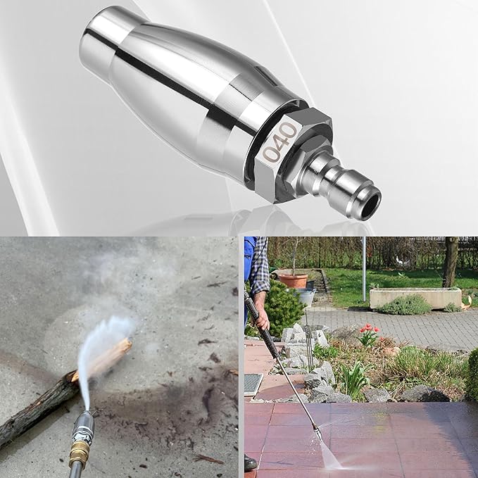 JOEJET Turbo Nozzle Pressure Washer, Rotating Pressure Washer Nozzle with 1/4" Quick Connect, 7 Spray Nozzle Tips with Nozzle Holder, 3000 PSI, Orifice 4.0