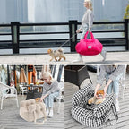 Dog Car Seat for Small Dogs, Portable Puppy Car Seat of Easy Installation, Fashionable Pet Carrier Bag with Large Pockets, Machine Washable Dog Booster Seat (Checkered Navy)