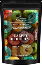 Lapew Fruity Loops Carpet Deodorizer Powder - Pet Safe Freshener for Vacuuming | Scented Odor Eliminator for Home | 16 oz