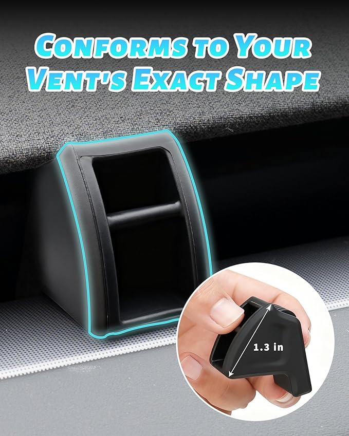 2Pcs Air Freshener Adapter for Tesla Airs Vent, Premium Silicone, Tesla Air Fresheners Adapter for 2025-2026 New Model Y Juniper & 2024-2025 Tesla Model 3 Highland (Air Freshener not Included)