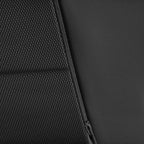 CAR PASS Leather Back Seat Cover, Breathable Mesh Universal Bench Seat Cover, Super 5mm Composite Sponge Inside, Airbag Compatible Fits Most Automotive, Cars, SUVs, Trucks, and Vans (Rear, Black)