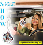 Pounchi Cool Anime Car Air Freshener Cards (4 Pack Refreshing Ice Scent) Anime Accessories for Car Interior Hanging Gift Rearview Pendant Supplies