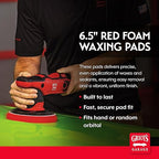 Griot's Garage 6.5” Red Foam Waxing Pads for Car Detailing, Polishing and Buffing Pads for Use with Waxes and Sealants, 10624, Set of 2