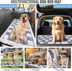 Backseat Dog Bed Non-Slip, Dog Bed for Car Back Seat Soft and Comfortable, Back Seat Pet Bed Mat for Travel, Pet Car Blanket for Backseat Extender and Seat Covers 51"X 23.5" Light Grey & White