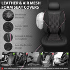 CAR PASS 3D Foam Mesh Leather Car Seat Covers Front Seats,Breathable Mesh Front Seat Covers for Women,Universal Fit for Cars SUV Truck Sedan Van Automotive, Armrest Airbag Compatible,Black and Pink