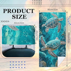 2 Pack Car Towel Seat Covers with Storage Bag, Multifunctional Towel for Gym Outdoor Sport, Picnic, Beach, Pet Dog Travel,Non-Slip Washable Car Seat Protector (Sea Turtles)