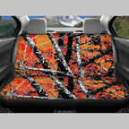 KEIAHUAN Car Seat Covers Camo Hunting Design Front Seat Cover and Split Rear Bench Seat Cover Comfortable Stretchy Universal Fit Most Cars SUVs Vans Sedans, Orange