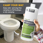 Unique RV Digest-It+, 16 Extra-Strength RV Toilet Treatments - Liquifies Waste and Toilet Paper - Odor Eliminator (32 oz)