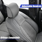 Coverado JK Seat Covers 2 Door Fullset for Jeep Wrangler, Waterproof Leather Car Seat Covers for Truck Automotive Seat Covers Custom Fit for 2013-2017 Jeep Wrangler Seat Covers Full Coverage(Gray)