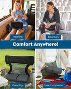 Gel Seat Cushion, Portable Travel Cushion for Long Sitting, Thick & Foldable, 14.5" x 10.5" Large Size Chair Seat Cushion for Office Chair Car Wheelchair, Relief Sciatica Coccyx Pain