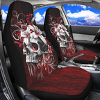 Halloween Skull Car Seat Covers 2 Pcs Car Seat Covers Front Seats Only Breathable Breathable Easy to Install Anti-Slip Back Fabric Universal Fit for Auto Truck Van SUV