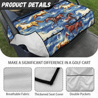 Biyejit Golf Cart Seat Covers with 4 Pockets Golf Cart Seat Towel Blanket Fits 2-Seat Golf Carts, Golf Cart Accessories
