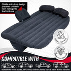 VaygWay Inflatable Car Air Mattress – 2 Pk Air Bed with Pump Kit –Portable Back Seat Travel Air Mattress – Camping Vacation Blow up Bed Cushion - Sleeping Pad with 2 Pillows - Universal Car SUV Truck