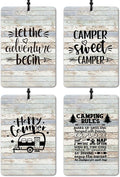 Rustic Farmhouse Camping Car Air Freshener 4 Pcs, Camping Lovers Gifts Air Freshener Hanging for Cars Books Closet Drawer, Camper Car Accessories Gifts for Women Men Couples