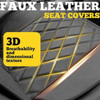 LINGVIDO Car Seat Covers for Front Seats (2 Seats) - Premium Perforated Nappa Leather,Waterproof Shield, Omni-Adapt Fit for SUVs Sedans, Ideal for Rideshare & Pets