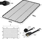 WILDROAD Car Roof Platform, Universal Roof Flat Rack 90" x 47" x 1.3" Heavy Duty Roof Rack Platform with Super Duty Bungee Cargo Net, Ratchet Straps and Anti-Rust Sealant Fits for SUV Truck Cars