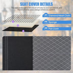 Nilight Car Seat Cover 2PCS Black Grey Breathable Mesh Interior Covers with Removable Headrest Airbag Compatible Universal for Cars Truck and SUV Front Seats