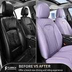 FLORICH Car Seat Covers, Leather Front Seat Cover, Purple Waterproof Seat Covers, Automotive Seat Cover 2 Pack, Luxury Universal Seat Cushion Car Seat Protector Fit for Most Cars Trucks SUVs
