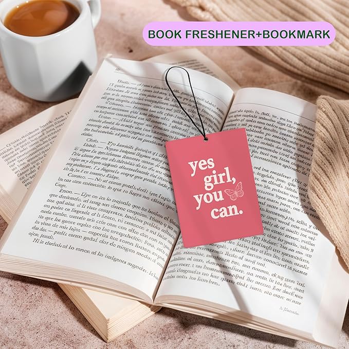 Retro Pink Butterfly Car Air Freshener, Inspirational Positive Gifts Air Freshener Hanging 3 Pcs for Cars Closet Drawer or Books, Cute Pink Butterfly Car Accessories Mirror Decor for Women