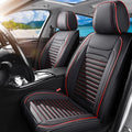 Front Seat Covers Fit for Toyota Sienna 2001-2025, Car Seat Covers Front Seats, Breathable Leather Automotive Seat Covers Front Pair Anti-Slip Seat Cover(Black&Red, Front)
