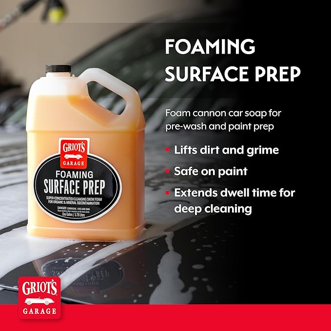 Griot's Garage BOSS Foaming Surface Prep For Foam Cannon, Car Wash Soap Shampoo for Cleaning Motorcycles, RVs, Trucks and More, One Gallon