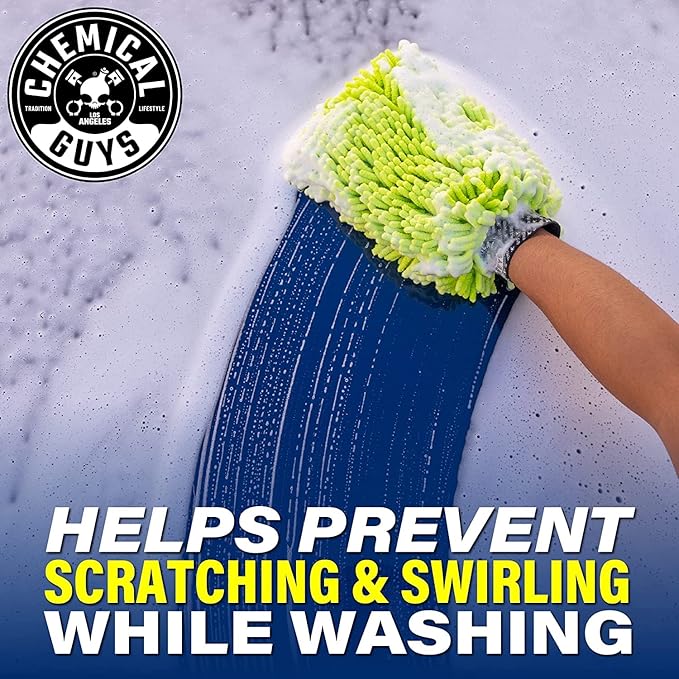 Chemical Guys CWS_101_16W Car Wash Starter Bundle - Maxi-Suds II Foaming Car Wash Soap, 16 oz, Cherry Scent + Green Chenille Wash Mitt (2 Items) Works on Cars, Trucks, SUVs, RVs & More