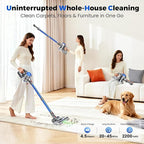 Cordless Vacuum Cleaner, Stick Vacuum Cleaners for Home with 40Kpa Powerful Suction, 45 Mins Runtime, 1.6L Dust Box, Anti-Tangle, 8-in-1 Rechargeable Vacuum for Hardwood Floor, Carpet, Pet Hair