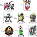 Horror Christmas Skull Car Air Freshener Card Pendant（8Pack Fresh Ice Scent） Gifts Cartoon Halloween Merch Party Supplies Room Decor Accessories for Hanging Rearview Car Interior