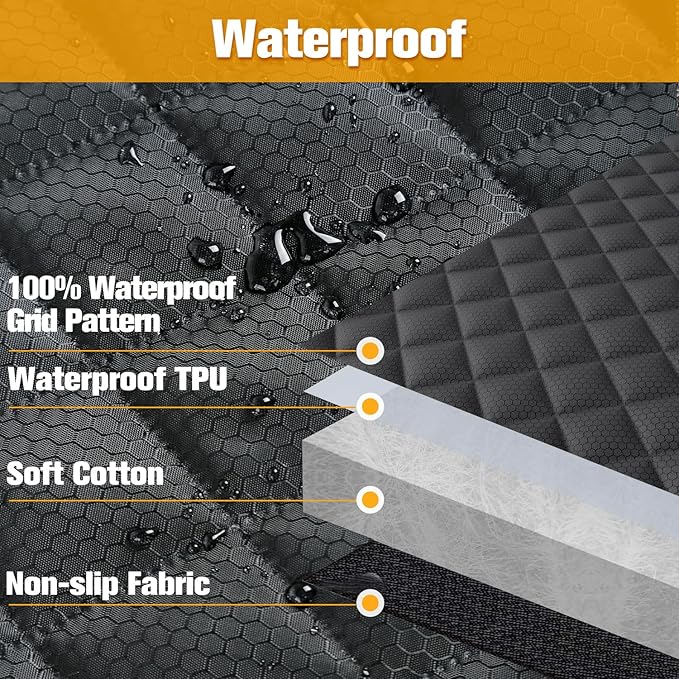 Waterproof Dog Car Seat Cover - Scratchproof Bench Cover for Back Seat, Universal Fit for Cars/Trucks/SUVs, Nonslip Pet Mat with Seat Protection, Machine Washable