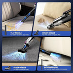 Cordless Handheld Vacuum Cleaner, 18000Pa 2 in 1 Car Vacuum Cleaner&Air Duster, 130W Brushless Motor with 7800mAh Battery, LED Light and Multi-Nozzles, Portable for Car, Home, Office, Pet