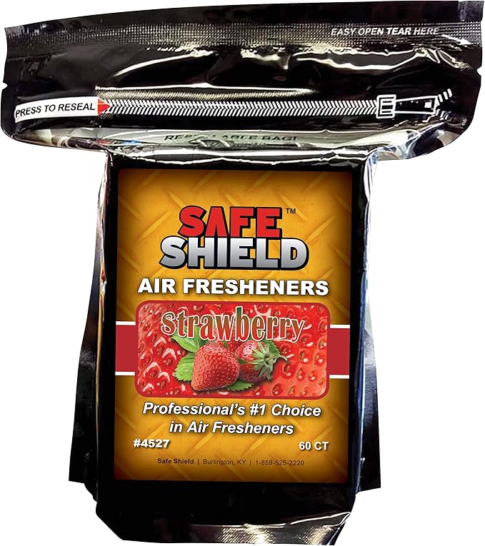 Strawberry Scented Air Freshener Pads - Long-Lasting Fragrance Pads for Car Interiors - 1-1/2" × 3" Compact Size - Sweet and Juicy Aroma for Eliminating Stale Odors - Pack of 180