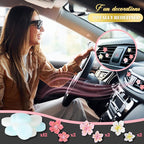 Timtin 12Pcs Cute Car Air Freshener Vent Clips Flower Air Vent Clips for Fresheners Pink Hawaiian Hibiscus and Cherry Blossom Car Accessories Aesthetic Interior Decor for Women Peach Blossom