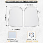 EcoNour Tesla Windshield Sun Shade | Foldable Front Windshield Shade for Sun, Heat and UV Rays | Car Front Window Sunshade | Sun Protection Shade Fit for Tesla Model-3 & Model-Y