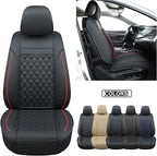 Car Seat Covers Front Pair,Universal Fit for Most Cars,SUV,Sedans and Pick-up Trucks,Automotive Faux Leather Vehicle Cushion Covers(Front Pair,Black/Red)