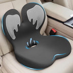 Car Seat Cushion with Lumbar Support for Long Driving Truck RV, 3" Lift Breathable Ergonomic Memory Foam Cushion for Hip, Coccyx, Sciatica, Tailbone & Lower Back Support Vehicles Office Chair (White)