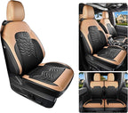 Red Rain Bronco Leather Seat Cover Customized Fit for Ford Bronco 2 Door 2025 to 2021 Black and Orange Auto Seat Cushion Protector (Bronco 2Door-Black+Orange)