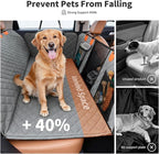 HOTEAGLE Car seat Cover for 2 Dogs, 100% Waterproof Scratch Proof Nonslip Dog car seat Cover for Back seat, Dog Hammock for car Hard Bottom Holds 400lbs, Standard（ Grey）