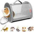 Guinea Pig Carrier Travel Small Animal Carrier Bag Lizard Bird Rabbit Carrier Cage Squirrel Breathable Bag Portable Travel Hamster Small Pet Hangbag (Small, Gray)
