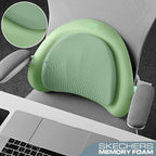 Skechers Lumbar Pillow Premium Memory Foam, Double-Layer-Office Chair Cushion for Tailbone Pain Relief,Butt Pillow for Office Chair,Car seat Cushion,Long Sitting Office Workers,and Car Drivers,Green