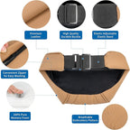 Car Headrest Memory Foam Neck Pillow for Driving with Leather Cover Soft Comfortable Seat Head Pillow Cushion for Most Cars SUV Sedan Home Office Palomino Brown (1PC)