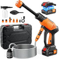 Portable Cordless Pressure Washer, Battery Powered Power Washer Car Wash Gun with 6-in-1 Nozzle & Foam Cannon, Handheld High Pressure Cleaner for Car, Driveway, Patio, Garden, RV