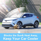 Windshield Sun Shade Custom Fit for 2018 2019 2020 2021 2022 2023 Toyota CHR CH-R Accessories Foldable Sunshade Sun Blocker Protect Car from Sun Rays & Heat Damage Keep Car Cooler