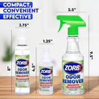 ZORBX Unscented Odor Eliminator for Strong Odor 3 items Bundle: 16 Oz + 7.5 Oz + 2 Oz - Used in Hospitals & Healthcare Facilities - Fast-Acting Odor Remover Spray for Dog, Cat, House & Carpet