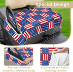 YOKYHOM American Flag Golf Cart Seat Covers for 2/4-Seater, Patriotic USA Seat Towel Blanket Keeps Seats Cool & Clean for Summer, Microfiber Fits EZGO, Club Car, Yamaha, 51"x31"