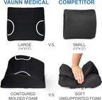 Vaunn Medical Seat Cushion, Lumbar Back Support Pillow for Office Chair with Removable Firm Insert
