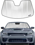 Windshield Sun Shade for Dodge Charger 2011-2023 with Rearview Mirror Mounted Camera. Reflective Aluminum Film Front Window Sunshade B
