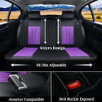FLORICH Automotive Seat Covers, Seat Covers Full Set, Car Seat Protectors 5 Seats, Purple & Black Automotive Seat Covers Fit for Most Cars Trucks