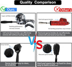 9Pcs Grey Wheel Tire Brush Set - Cleaning Brushes for Wheels, Tires, Rims & Spokes