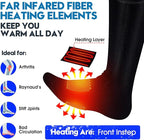 Autocastle Heated Socks for Men Women - Rechargeable Battery Electric Socks for Chronically Cold Feet - Winter Warm Thermal Washable Unisex Foot Warmer for Hunting Skiing Cycling